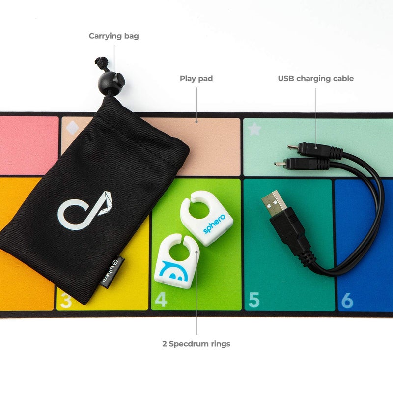 Sphero Specdrums (2 Rings) App-Enabled Musical Rings with Play Pad Included - White (SD01WRW2), Package may vary - Image 2