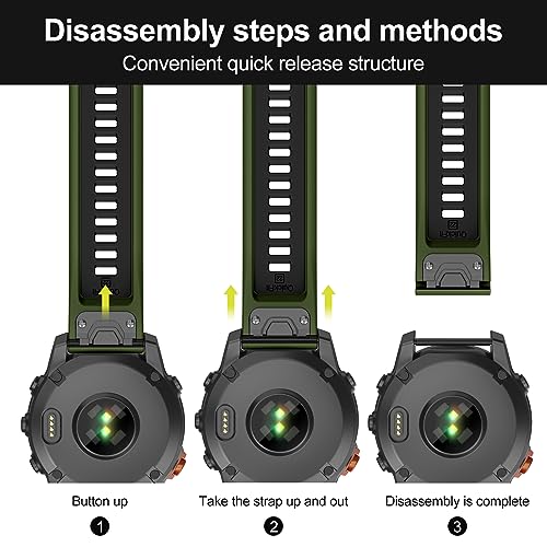 MYSNBKN Compatible with Fenix 7 Band,22mm Easy-fit Silicone Watch Strap Wristbands Replacement for Garmin Fenix 5/Fenix 5 Plus/Fenix 6/Fenix 6 Pro/Fenix 7 Pro/Forerunner 935/Forerunner945/Approach S60 - Image 2
