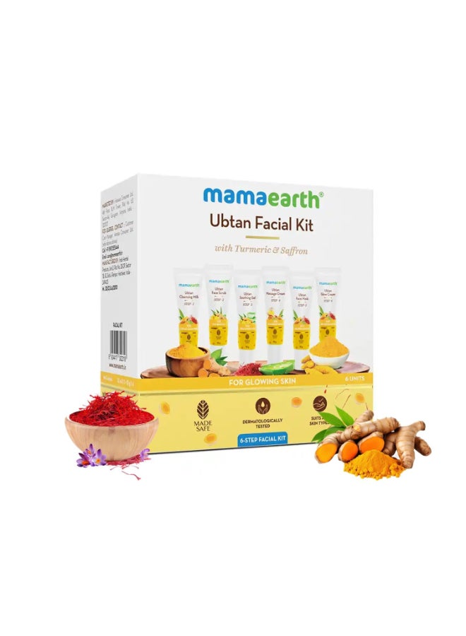 Mamaearth Ubtan Single Use Facial Kit Includes Cleanser Scrub Gel Massage Creams Face Pack Turmeric Saffron Infused 212 Oz60g - Image 4