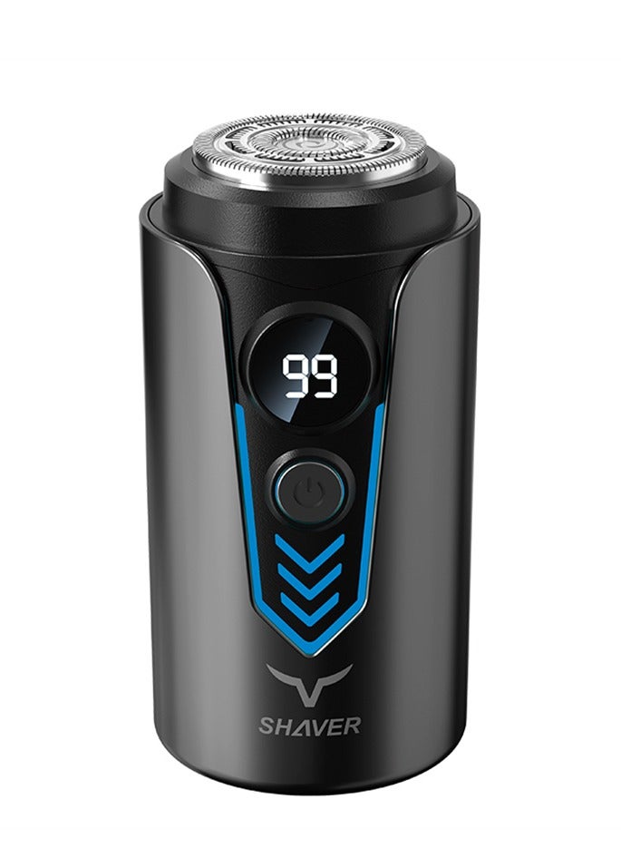 Generic Mini Electric Shaver, Portable Shaver for Men, USB Electric Razor Rechargeable Shaving Wet and Dry with Fast Charging, Upgrade Magnetic Wireless Shaver Razor for Men (T2-Black-99)  - Image 1