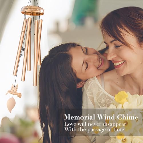 Synhonty Wind Chimes for Outside Hummingbird Memorial Wind Chimes Gifts Windchimes Outdoors Unique Sympathy Wind Chimes Gifts for Loved one Mom Dad Home Garden Decor - Image 3