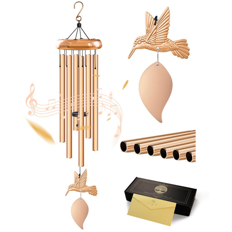 Synhonty Wind Chimes for Outside Hummingbird Memorial Wind Chimes Gifts Windchimes Outdoors Unique Sympathy Wind Chimes Gifts for Loved one Mom Dad Home Garden Decor - Image 2