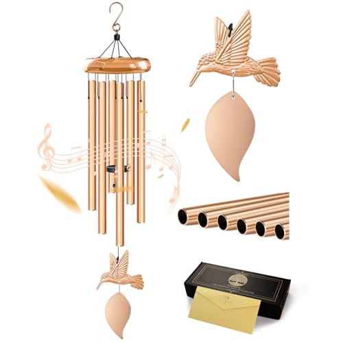 Synhonty Wind Chimes for Outside Hummingbird Memorial Wind Chimes Gifts Windchimes Outdoors Unique Sympathy Wind Chimes Gifts for Loved one Mom Dad Home Garden Decor - Image 1
