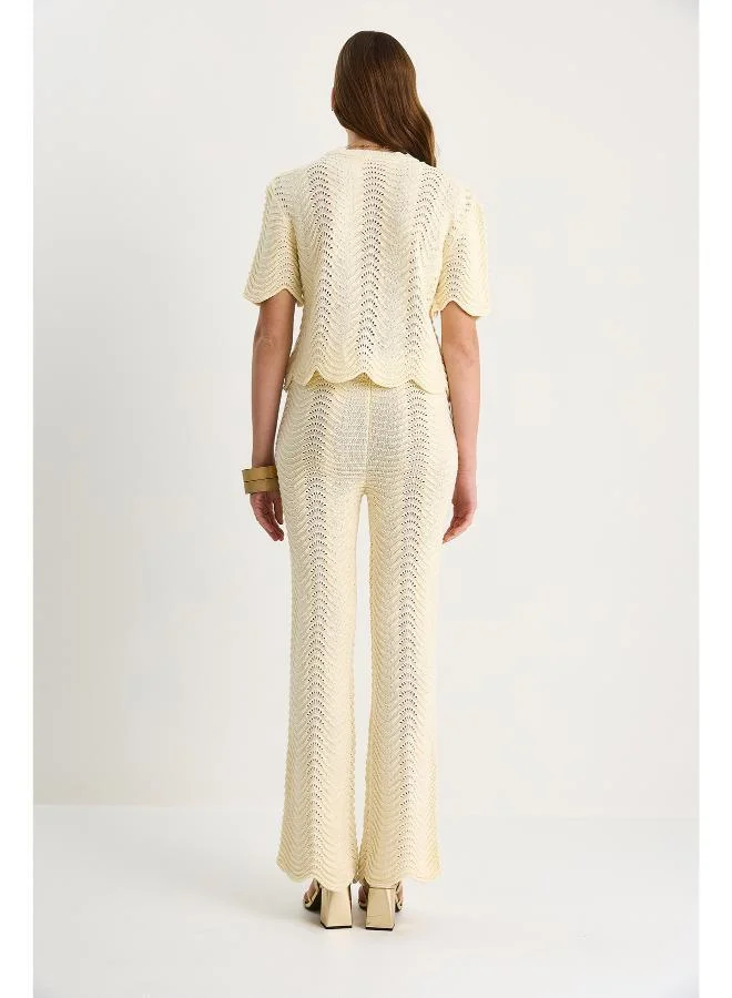 Ginger Crochet Scallop Detail Top & Pant Coord Set