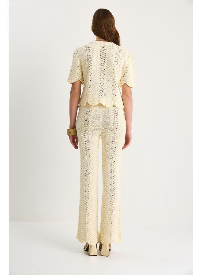 Ginger Crochet Scallop Detail Top & Pant Coord Set - Image 2