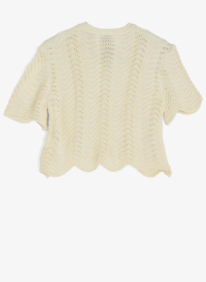 Ginger Crochet Scallop Detail Top & Pant Coord Set