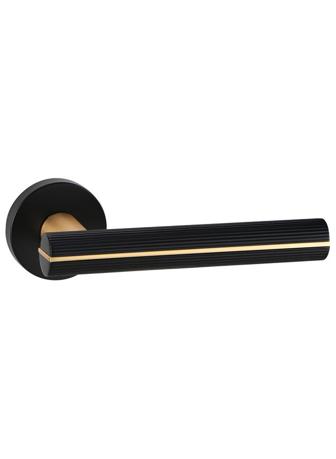 DANUBE HOME Milano Za Theo 72Q-932 Matte Black Door Handle - Zinc Alloy Rosette Hardware for Doors - Durable and Stylish Door Handles - 5 Year Warranty