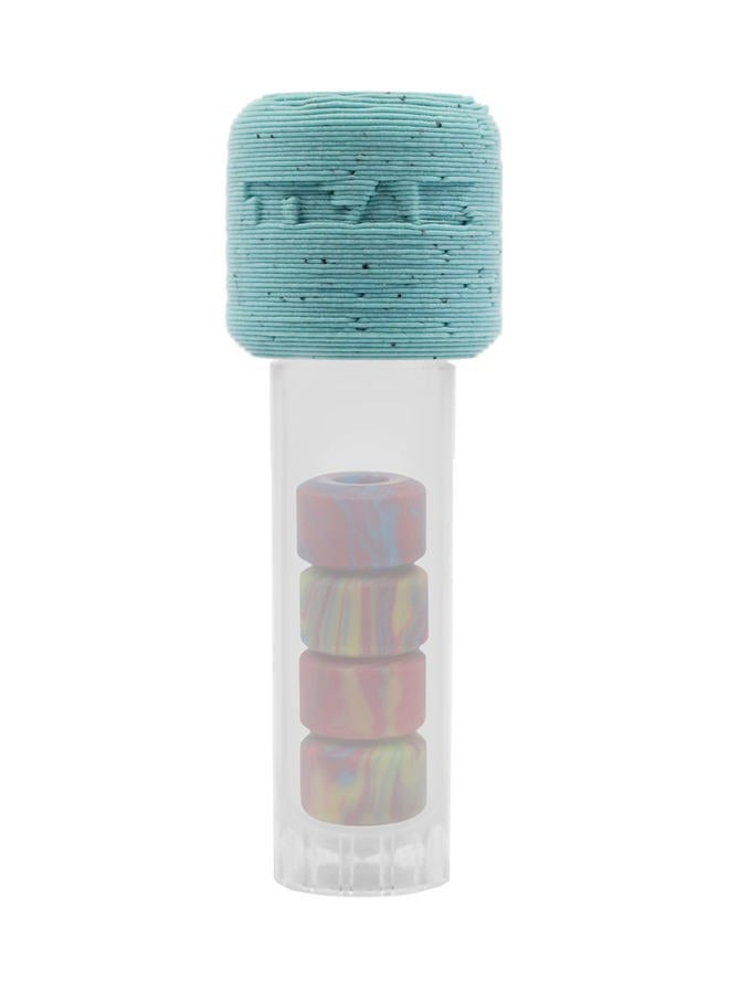 Teak Tuning Apex 61D Urethane Fingerboard Wheels - New Street Shape, 7.7mm Diameter - Ultra Spin Bearings - Made in The USA - Tie Dye Swirl Colorway - Image 5
