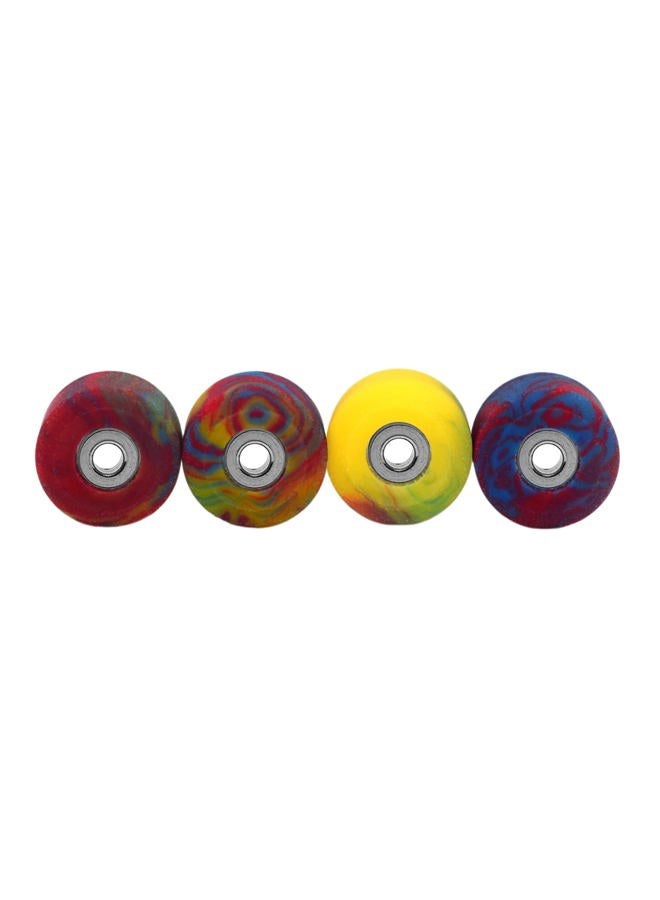 Teak Tuning Apex 61D Urethane Fingerboard Wheels - New Street Shape, 7.7mm Diameter - Ultra Spin Bearings - Made in The USA - Tie Dye Swirl Colorway - Image 3