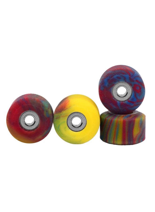 Teak Tuning Apex 61D Urethane Fingerboard Wheels - New Street Shape, 7.7mm Diameter - Ultra Spin Bearings - Made in The USA - Tie Dye Swirl Colorway - Image 1