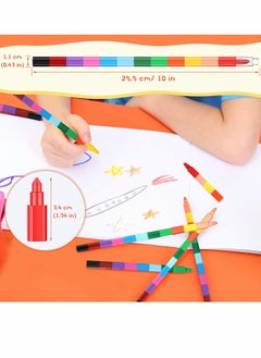 Y&D Rainbow Pencils, 10 Pcs Stackable Crayons for Kids Stacking DIY Buildable Party Favors Office School Supplies  - Image 2