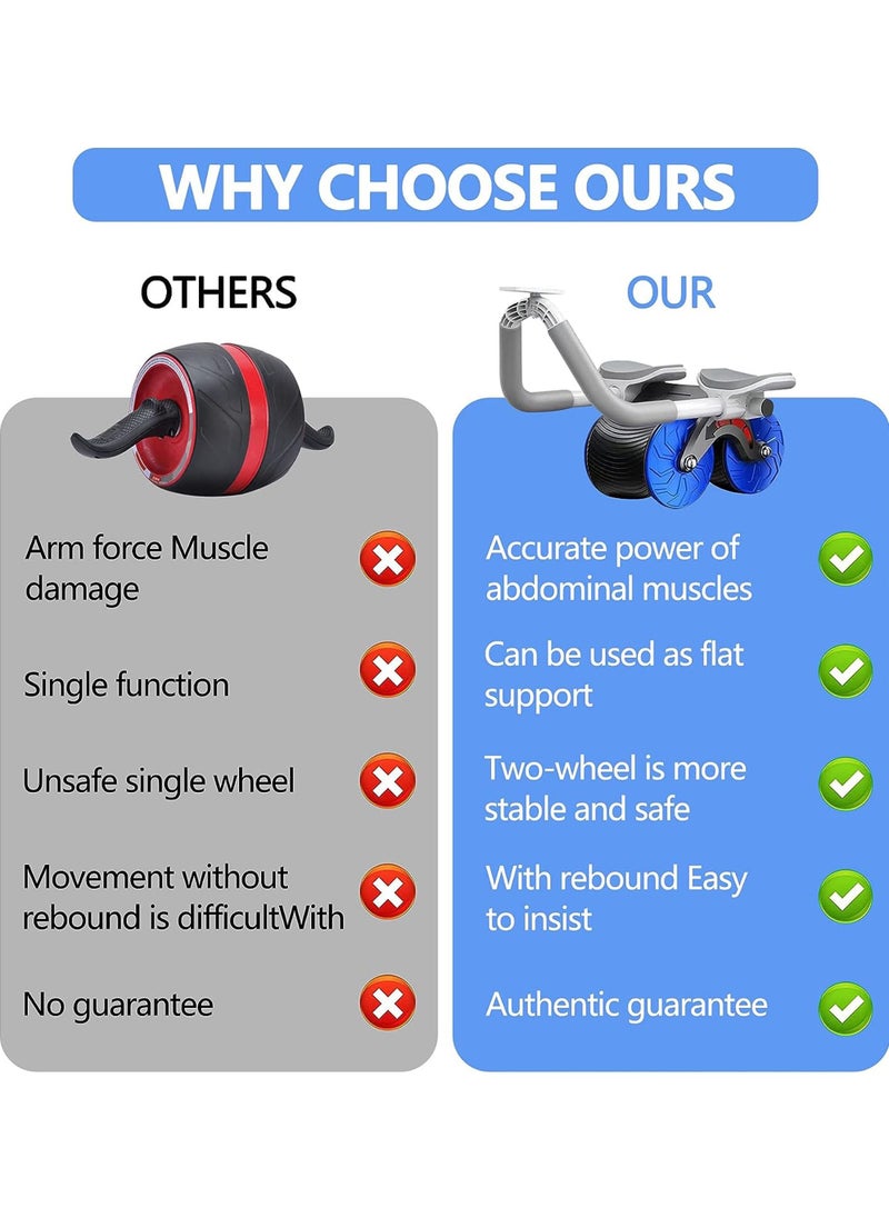 Rock Pow - 2023 New Automatic Rebound Ab Abdominal Exercise Roller with Elbow Support and Timer ABS Roller Wheel Core Exercise Equipment Plank Ab Roller Wheel for Core Trainer Home Workouts - Image 1