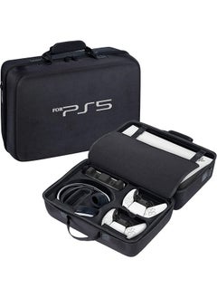 Rock Pow Travel Case Bag for PS5 Shockproof Hard Shell Luxury Waterproof shoulder bag for Playstation 5 Console Digital EVA Storage Organizer for Controllers Cables and Other Accessories Black  - Image 1