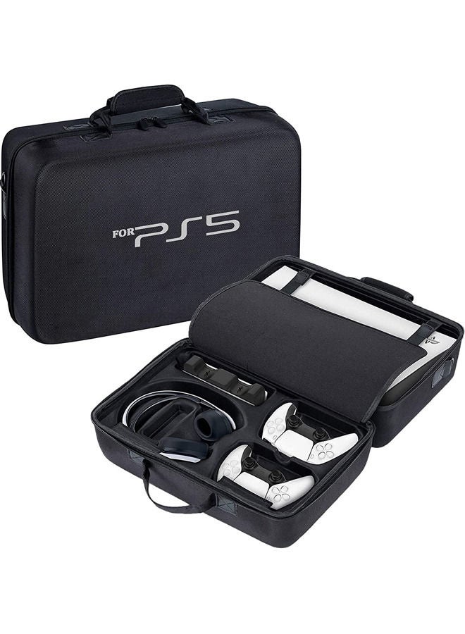 Rock Pow Travel Case Bag for PS5 Shockproof Hard Shell Luxury Waterproof shoulder bag for Playstation 5 Console Digital EVA Storage Organizer for Controllers Cables and Other Accessories Black  - Image 1