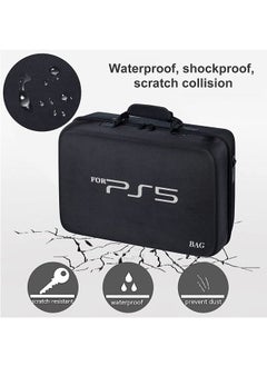 Rock Pow Travel Case Bag for PS5 Shockproof Hard Shell Luxury Waterproof shoulder bag for Playstation 5 Console Digital EVA Storage Organizer for Controllers Cables and Other Accessories Black  - Image 3