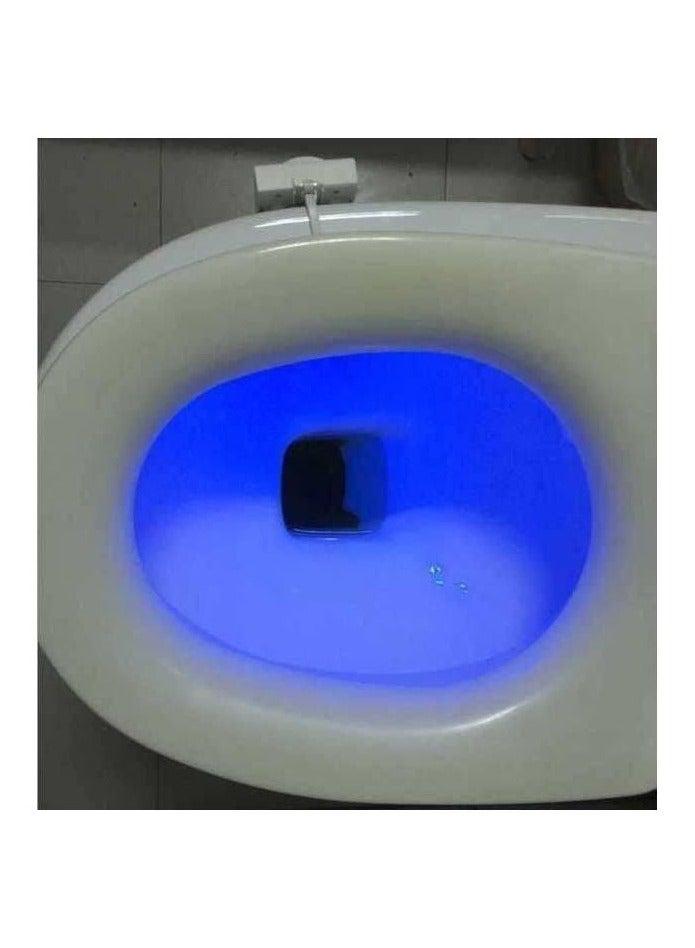 Automatic LED night light with built-in motion sensor and 8 color-changing options; light directed towards the toilet seat with automatic motion activation technology. - Image 1