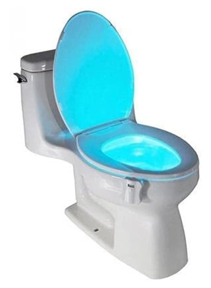 Automatic LED night light with built-in motion sensor and 8 color-changing options; light directed towards the toilet seat with automatic motion activation technology. - Image 4