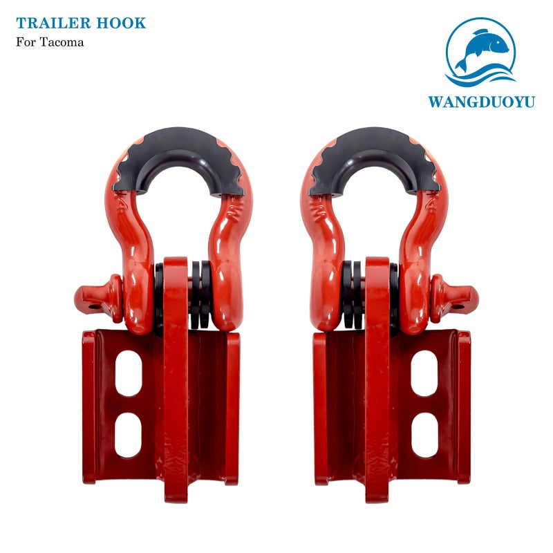 WANGDUOYU Front Tow Hooks with D Ring Shackle Compatible with 2024 2025 2026 Toyota Tacoma and 2025 2026 4Runner,Heavy Duty Bumper Towing Replacement (Tow Hook+Ring Shackle) - Image 4