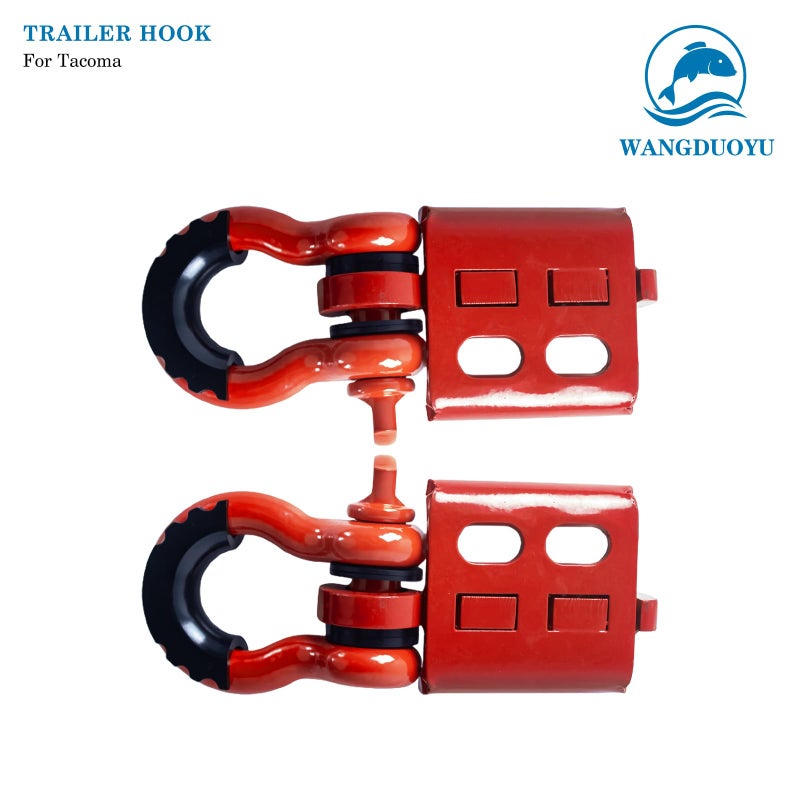 WANGDUOYU Front Tow Hooks with D Ring Shackle Compatible with 2024 2025 2026 Toyota Tacoma and 2025 2026 4Runner,Heavy Duty Bumper Towing Replacement (Tow Hook+Ring Shackle) - Image 2