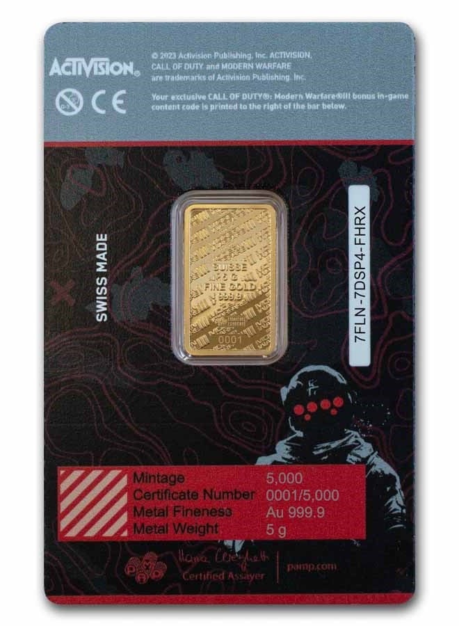 PAMP Suisse Call of Duty MWIII Proof-Like Gold 5 gram Bar 9999 - Image 3