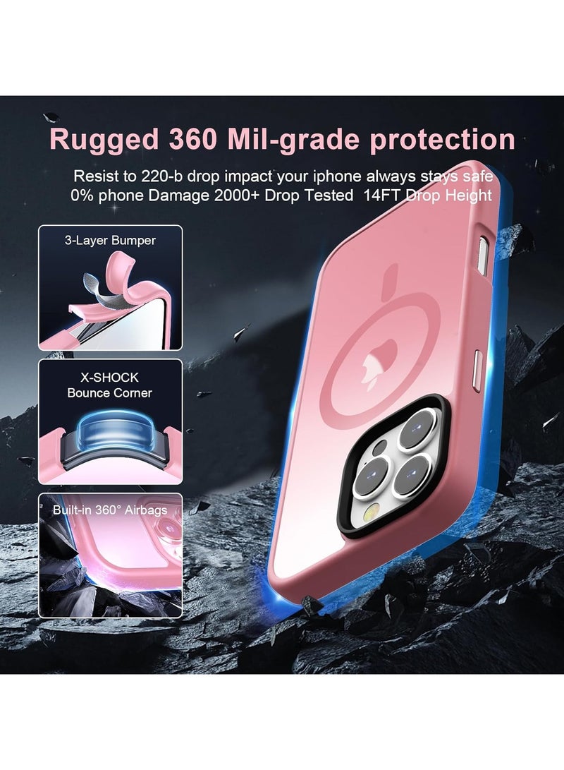 iPhone 16 Pro Max Case, Compatible with MagSafe, Shockproof  Protection, Magnetic Phone Case for iPhone 16 Pro Max , Classic Hybrid Case (HaloLock) Pink - Image 3