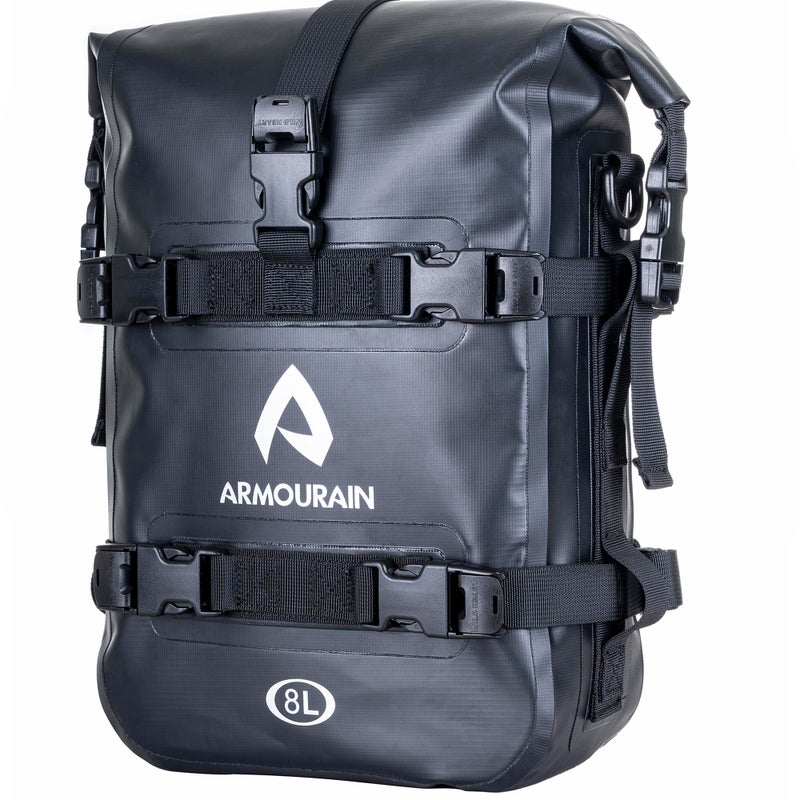 ARMOURAIN Motorcycle Bumpers Bag Waterproof 6L 8L 15L Motor Crash Bar Bag with Shoulder Strap Motorcycles Side Frame Bag Riding Tools Accessories8L Black - Image 2