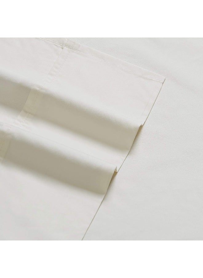 Charisma Charisma Percale Cotton 400 Thread Count Sheet Set, Queen, Vanilla Ice  - Image 3