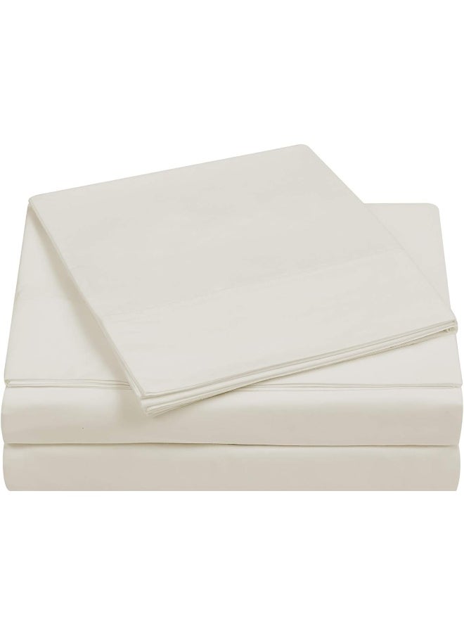 Charisma Charisma Percale Cotton 400 Thread Count Sheet Set, Queen, Vanilla Ice  - Image 2