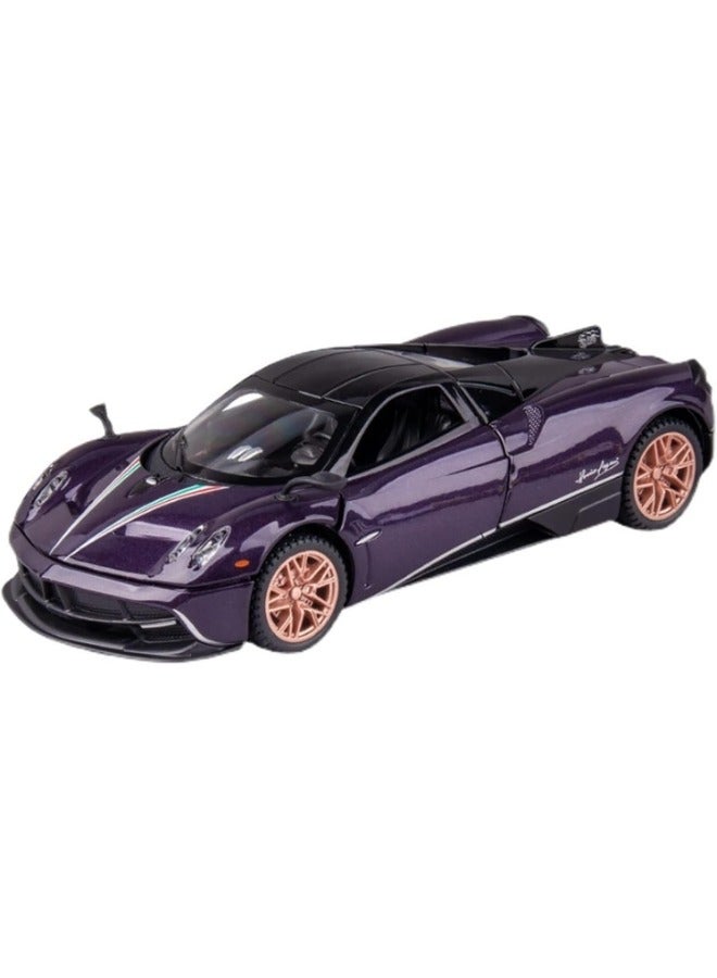 حديقة الألعاب سيارة رياضية فائقة بمقياس 1/22، نموذج محاكاة مصغر، معدن قابل للتجميع، ديكور مكتب منزلي، للعرض، لون أرجواني - Image 1