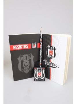 Beşiktaş Licensed Dotted Notebook, Pencil and Eraser Set  - Image 4