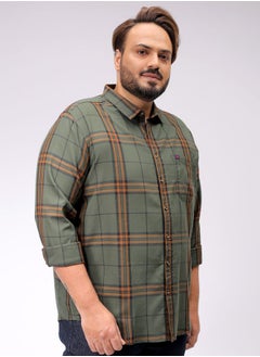 HARDSODA Men Plus Size Regular Fit Tartan Checks Cutaway Collar Full Sleeves Casual Shirt  - Image 3