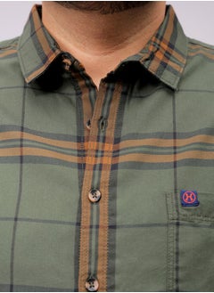 HARDSODA Men Plus Size Regular Fit Tartan Checks Cutaway Collar Full Sleeves Casual Shirt  - Image 4