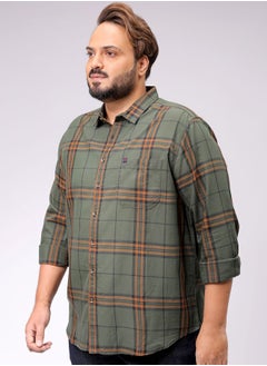 HARDSODA Men Plus Size Regular Fit Tartan Checks Cutaway Collar Full Sleeves Casual Shirt  - Image 2