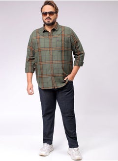 HARDSODA Men Plus Size Regular Fit Tartan Checks Cutaway Collar Full Sleeves Casual Shirt  - Image 5