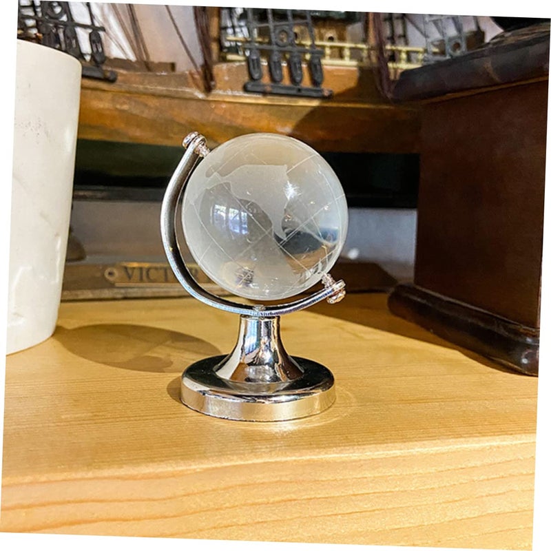 Mini Desktop Globe World Map Decor Geography Ornament For Home Office - Image 3