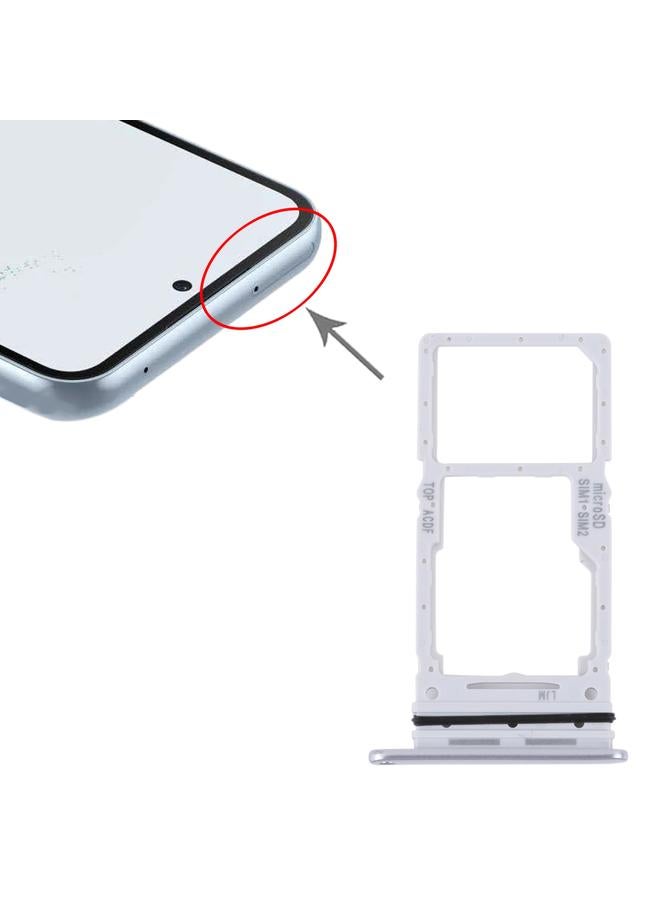 For Samsung Galaxy A34 SM-A346 Original SIM Card Tray + SIM / Micro SD Card Tray (Silver) - Image 4