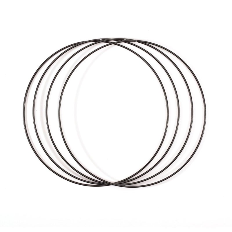 Vaessen Creative Metal Set for Crafts 4 Pieces Black 30 cm or 118 in Diameter 3 mm Thick Dream Catcher Hoop Wreath Ring for Macrame Wall Hanging Crochet Boho Dcor or Wedding Decorations