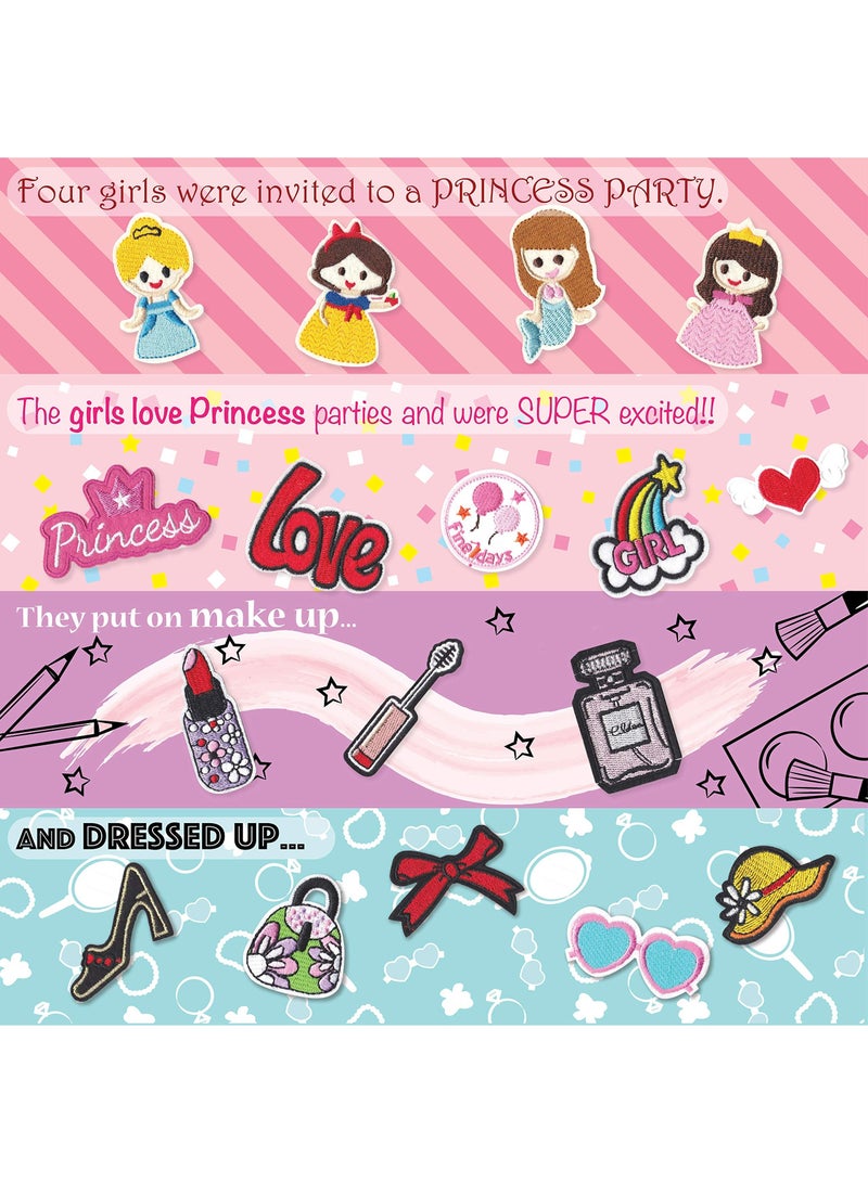 40 Pack Cute Girls Iron-On Patches Embroidery - Image 2