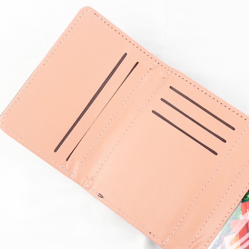 Leather Flip Wallet & Card Holder with Multiple Pockets - Pink - Image 2