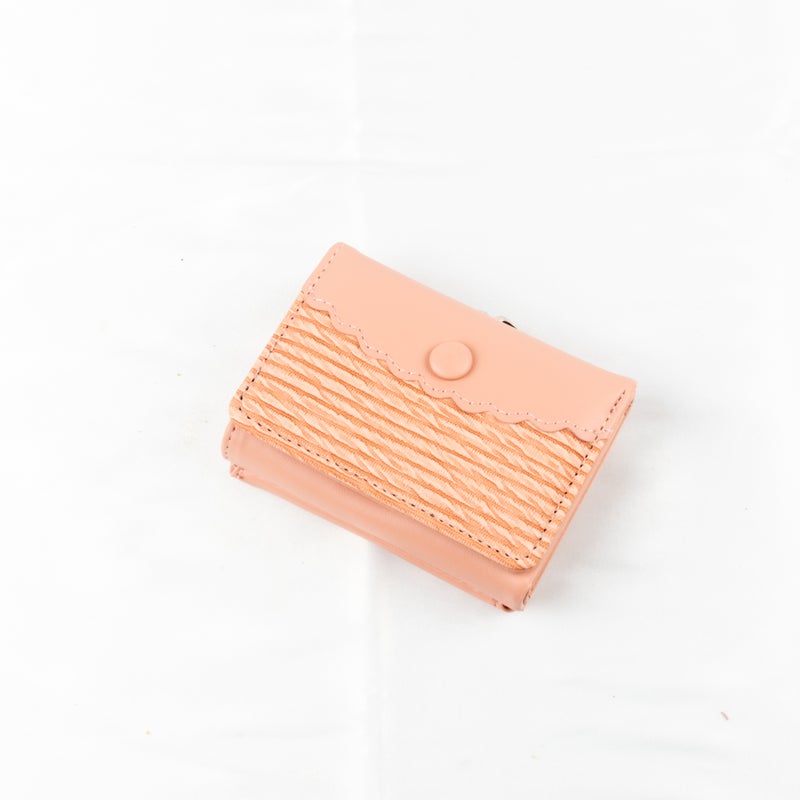 Leather Flip Wallet & Card Holder with Multiple Pockets - Pink - Image 1