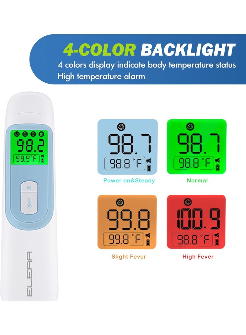 ELERA Ear Thermometer for Baby, ELERA Infrared LCD Thermometer with Automatic Switching Mode of Ear & Forehead, 1s Measurement, 4 Color Backlight Display with Fever Indicator - Image 4