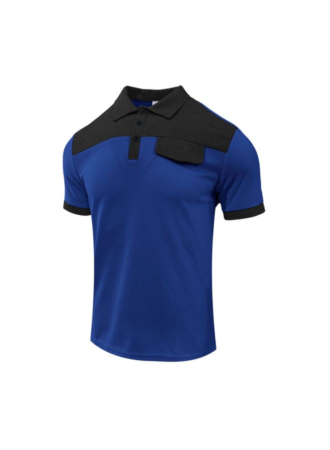 Men's Summer Color Blocking Collar Waffle Breathable Casual Sports Oversized Short Sleeve T-shirt For Us/eu