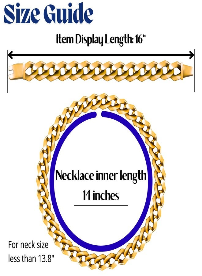 Halukakah Gold Chains for Boys - TYCOON JUNIOR - Kid's 14MM Diamond Cuban Link Chain,18k Real Gold Plated Necklace 16",Prong Set Lab Diamonds,Fits Ages 8-16 Y/O. Comes with Giftbox - Image 3