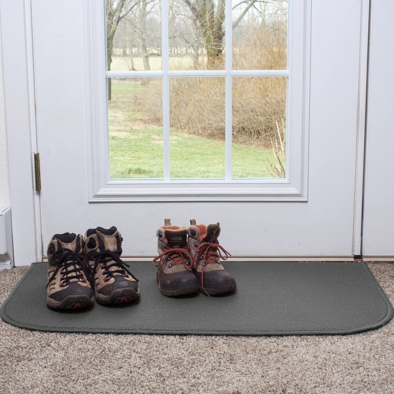 Ritz Solid Accent Rug: 18" x 30" Stain Resistant Kitchen or Living Room Floor Mat, Latex Backing, Machine Washable, Graphite - Image 3