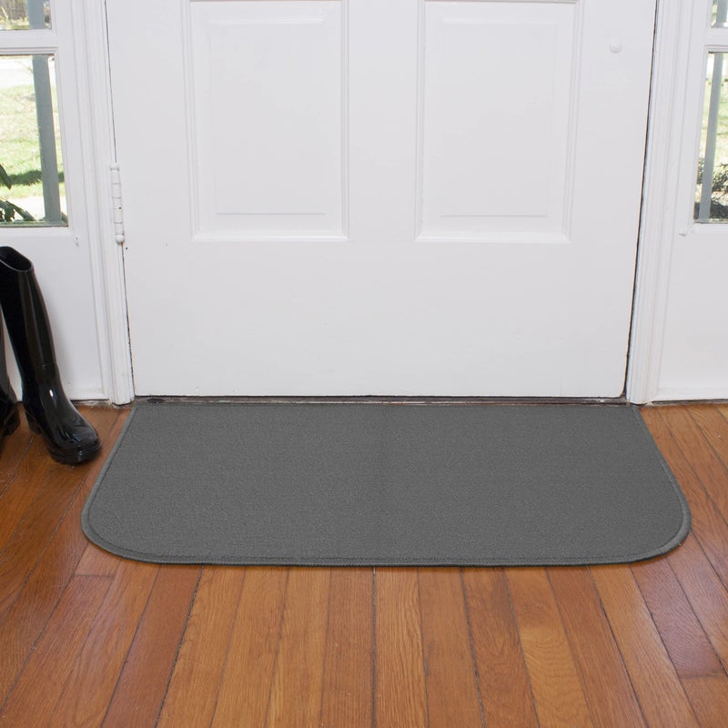 Ritz Solid Accent Rug: 18" x 30" Stain Resistant Kitchen or Living Room Floor Mat, Latex Backing, Machine Washable, Graphite - Image 2