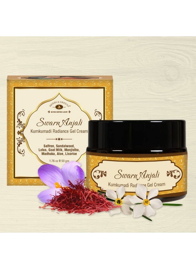 HERBS & GREENS - Ayurvedic Kumkumadi Radiance Face Cream | Acne Prone Skin | Hydration Glow & Radiance | Anti Aging Day & Night Face Moisturizer For Woman & Men | Oily Combination & Mild Dry Skin | 50 Gm - Image 1