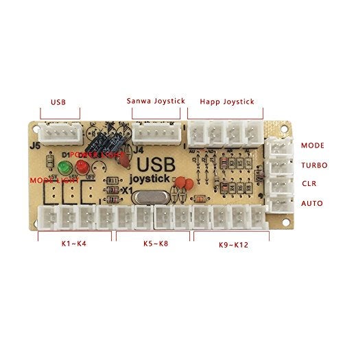 SJ@JX Arcade Game Controller USB Encoder Zero Delay 2 Player to Joystick Button for PC MAME Raspberry Pi Retro - Image 5