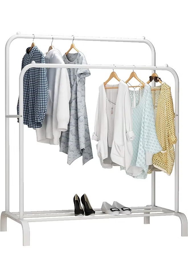 Double-Layer Floor-to-Ceiling Drying Racks with One-Layer Storage Racks, Adjustable and Retractable, Anti-Rust and Environmentally Friendly, Large-Capacity Simple Hangers, Household Bedroom Clothes Racks, Balcony Drying Racks - Image 3