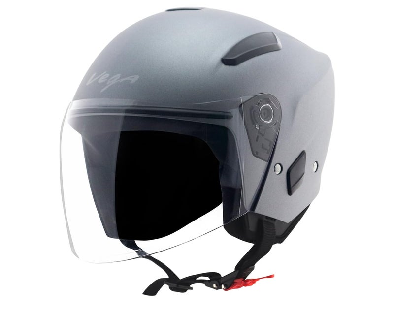 Vega Orion Open Face Motorcycle Helmet with Matte Shell, Shock Absorbing Liner, Comfortable Interior, Ventilated Fit, Durable Build, and Trendy Dull Anthracite Finish Dull Anthracite-L - Image 1