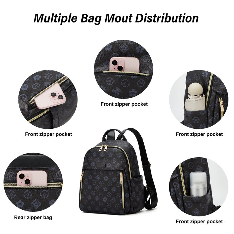 Makes Mini Backpack for Women, Stylish Daypack Purse Handbag Small Casual Daily Travel Bag, Lady Girls Gifts for Work School, 2pcs Sets - Image 2